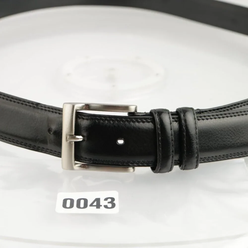 Florsheim Mens Belt Size 48 XXL Extra Extra Large Black Leather Prong‎ Buckle